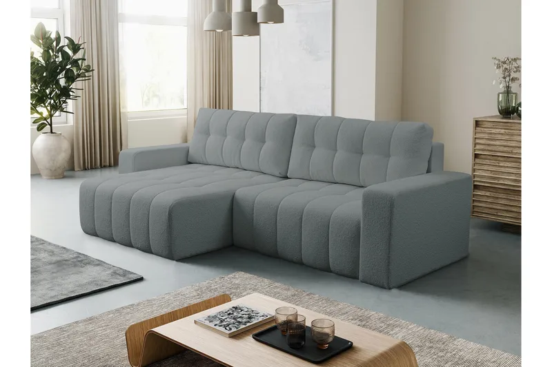 Doryn Sovesofa med Divan 3-seter - Grå - Møbler - Sofaer - Sovesofaer