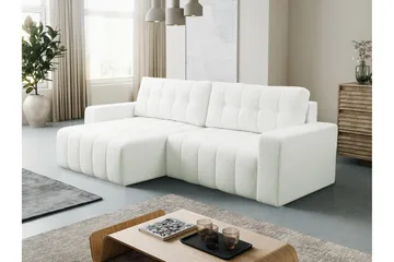 Doryn Sovesofa med Divan 3-seter - Hvit - Møbler - Sofaer - Sovesofaer