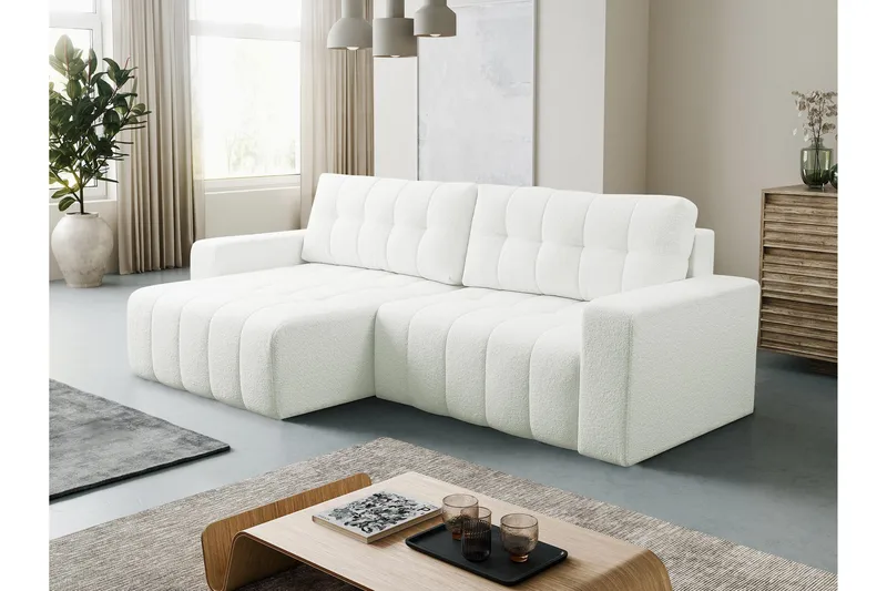 Doryn Sovesofa med Divan 3-seter - Hvit - Møbler - Sofaer - Sovesofaer