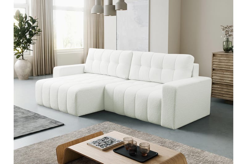 Doryn Sovesofa med Divan 3-seter - Hvit - Møbler - Sofaer - Sovesofaer