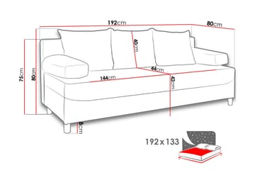 Dover Sovesofa 192x80x80 cm - Møbler - Sofaer - Sovesofaer