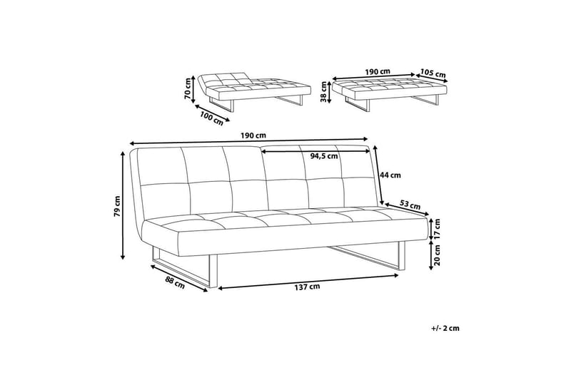 Dublin Sovesofa 190 cm - Beige - Møbler - Sofaer - Sovesofaer