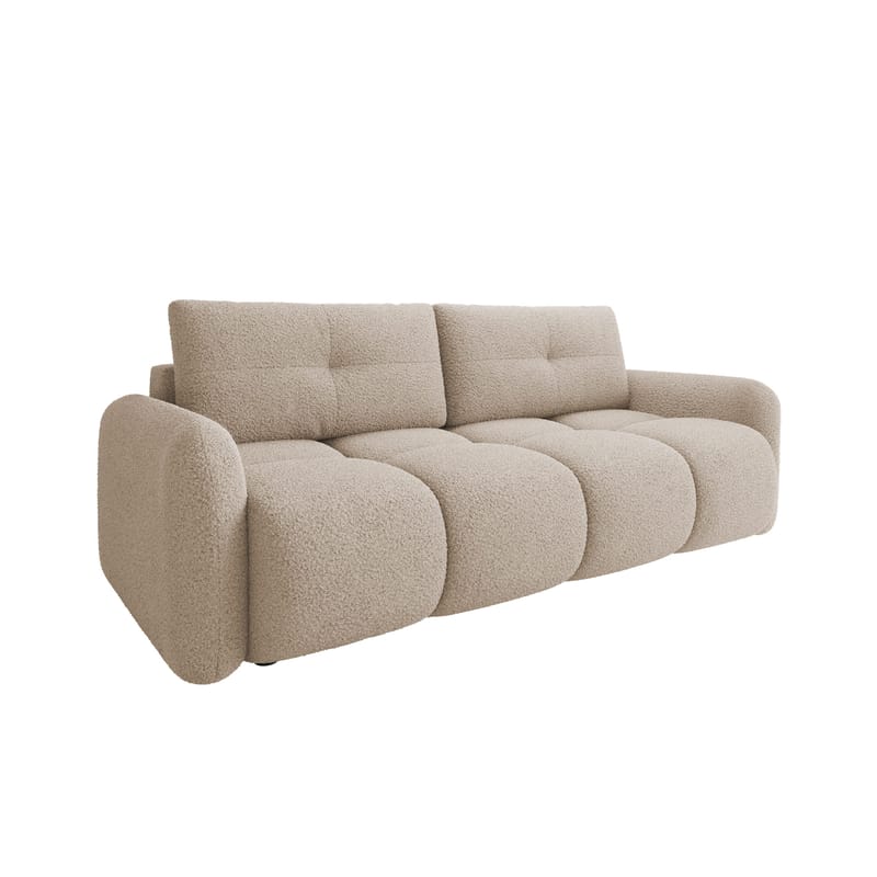 Durven 3-seter Sovesofa 160x200 cm med Oppbevaring i Bouclé, Beige