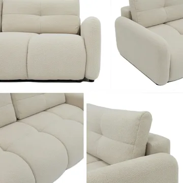 Durven 3-seter Sovesofa 160x200 cm med Oppbevaring i Bouclé - Brun - Møbler - Sofaer - Sovesofaer