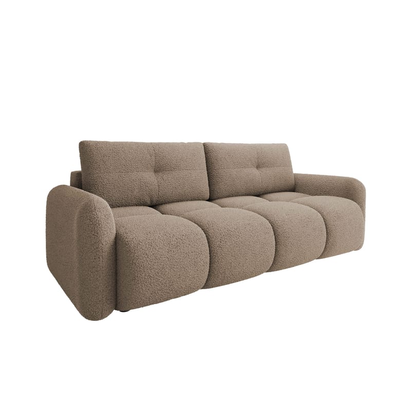 Durven 3-seter Sovesofa 160x200 cm med Oppbevaring i Bouclé, Brun