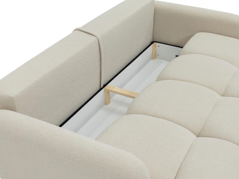 Durven 3-seter Sovesofa 160x200 cm med Oppbevaring i Bouclé - Brun - Møbler - Sofaer - Sovesofaer