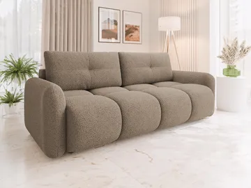 Durven 3-seter Sovesofa 160x200 cm med Oppbevaring i Bouclé - Brun - Møbler - Sofaer - Sovesofaer
