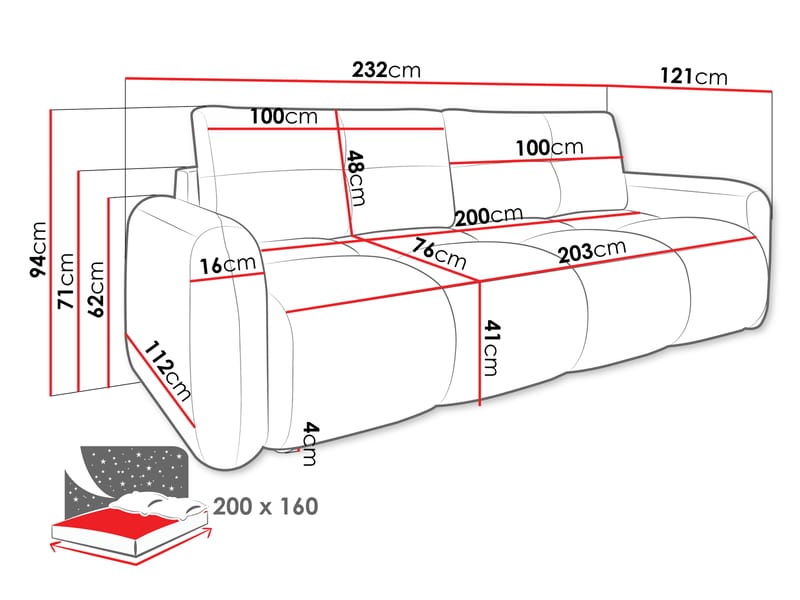 Durven Sovesofa 3-seter - Brun - Møbler - Sofaer - Sovesofaer