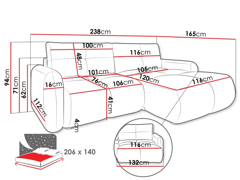 Durven Sovesofa 3-seter - Brun - Møbler - Sofaer - Sovesofaer