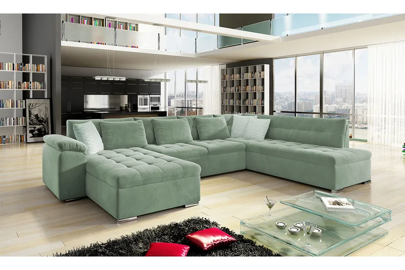 Dynir 4-seters Hjørnesovesofa - Grønn - Møbler - Sofaer - Sovesofaer