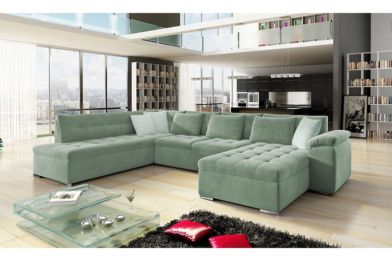 Dynir 4-seters Hjørnesovesofa - Grønn - Møbler - Sofaer - Sovesofaer