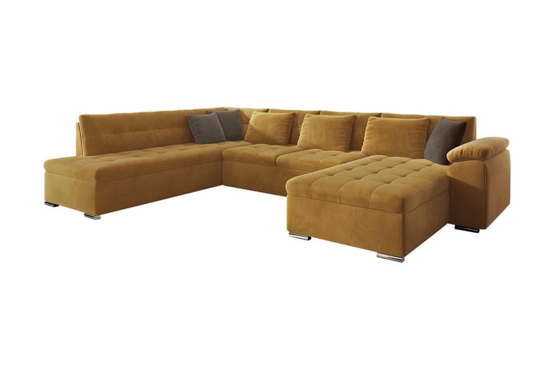 Dynir 4-seters Hjørnesovesofa - Gul - Møbler - Sofaer - Sovesofaer