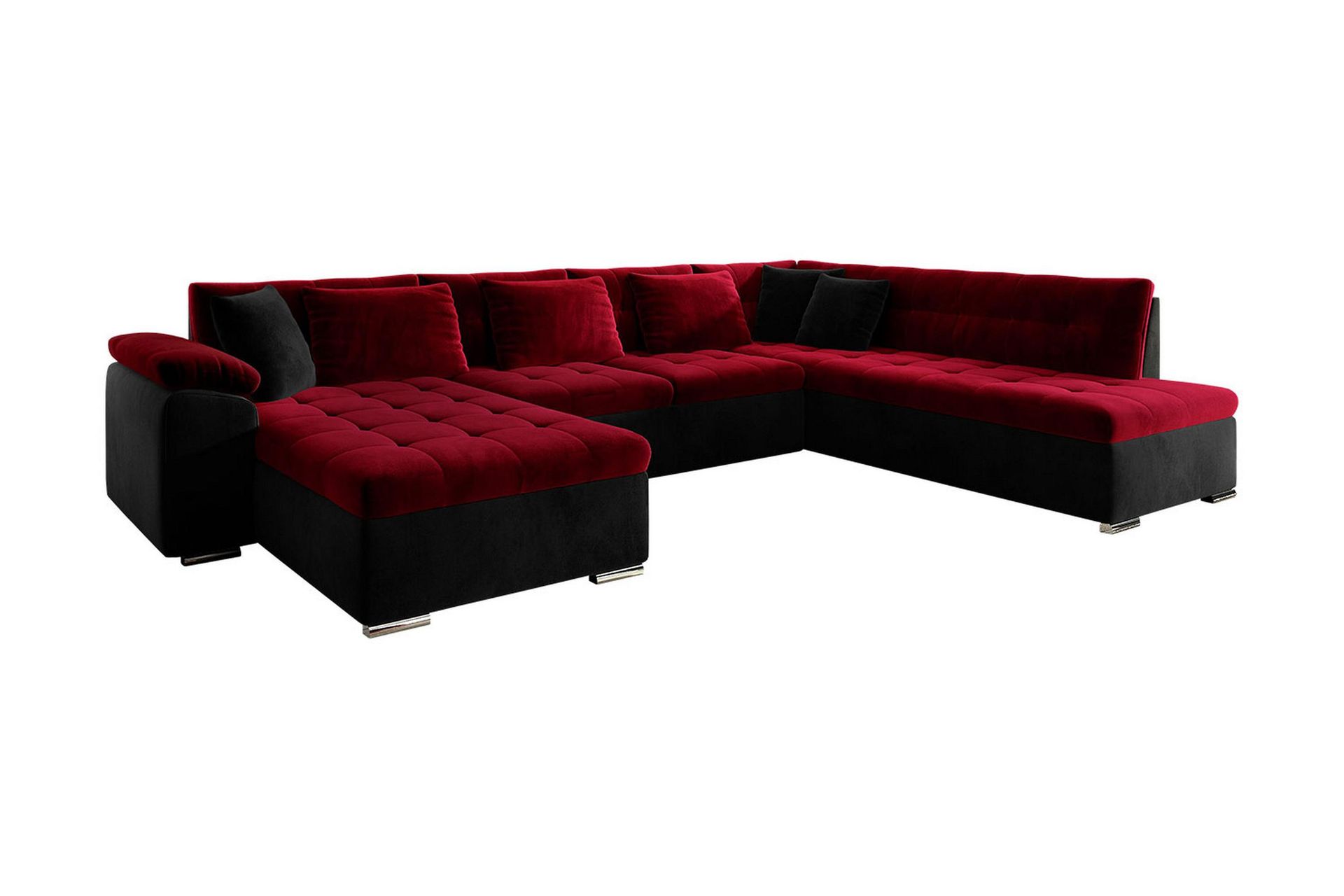 Dynir 4-seters Hjørnesovesofa - Rød|Svart - Møbler - Sofaer - Sovesofaer