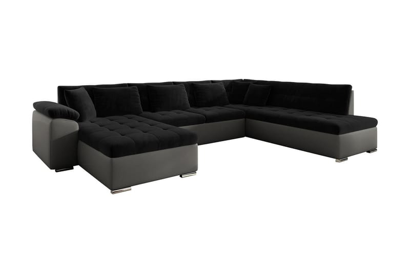 Dynir 4-seters Hjørnesovesofa - Svart|Grå - Møbler - Sofaer - Sovesofaer