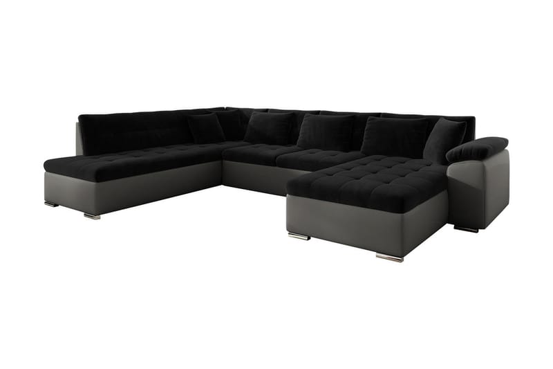 Dynir 4-seters Hjørnesovesofa - Svart|Grå - Møbler - Sofaer - Sovesofaer