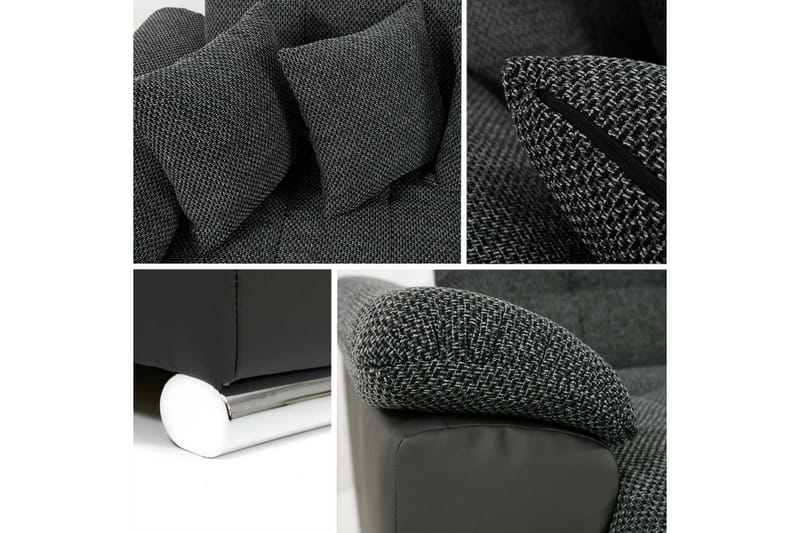 Dynir Hjørnesovesofa Divan med Oppbevaring Høyre - Hvit/Lysegrå - Møbler - Sofaer - Sovesofaer