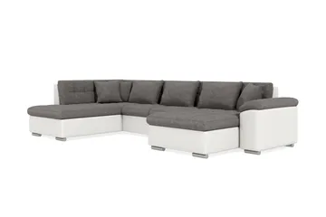 Dynir Hjørnesovesofa Divan med Oppbevaring Høyre - Hvit/Lysegrå - Møbler - Sofaer - Sovesofaer