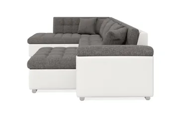 Dynir Hjørnesovesofa Divan med Oppbevaring Høyre - Hvit/Lysegrå - Møbler - Sofaer - Sovesofaer