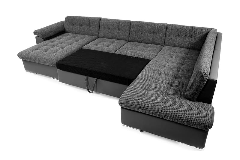 Dynir Hjørnesovesofa Divan med Oppbevaring Høyre - Hvit/Lysegrå - Møbler - Sofaer - Sovesofaer