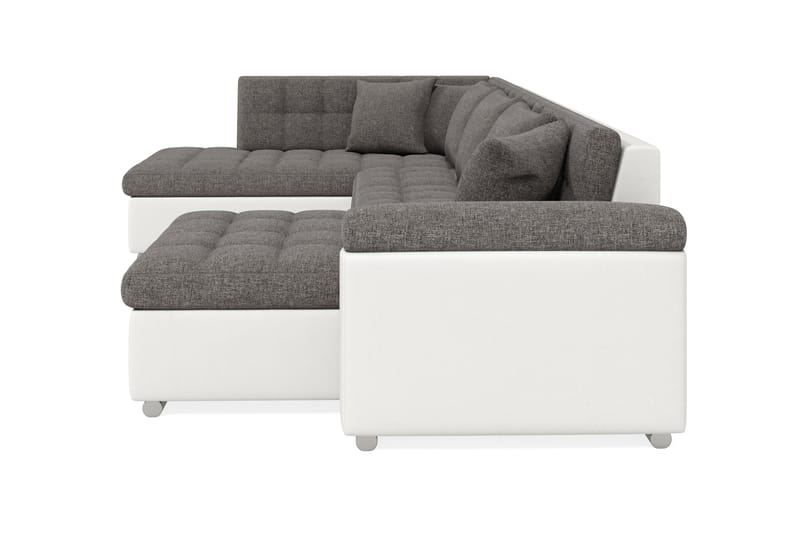 Dynir Hjørnesovesofa Divan med Oppbevaring Høyre - Hvit/Lysegrå - Møbler - Sofaer - Sovesofaer