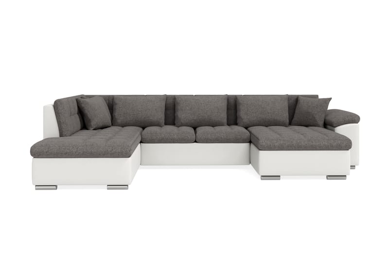 Dynir Hjørnesovesofa Divan med Oppbevaring Høyre - Hvit/Lysegrå - Møbler - Sofaer - Sovesofaer