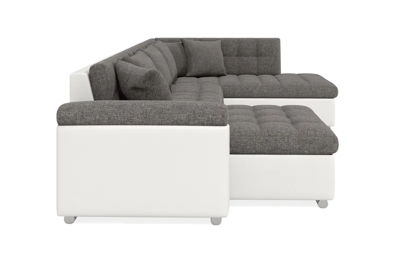 Dynir Hjørnesovesofa Divan med Oppbevaring Venstre - Lysegrå/Hvit - Møbler - Sofaer - Sovesofaer