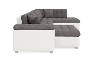 Dynir Hjørnesovesofa Divan med Oppbevaring Venstre - Lysegrå/Hvit - Møbler - Sofaer - Sovesofaer