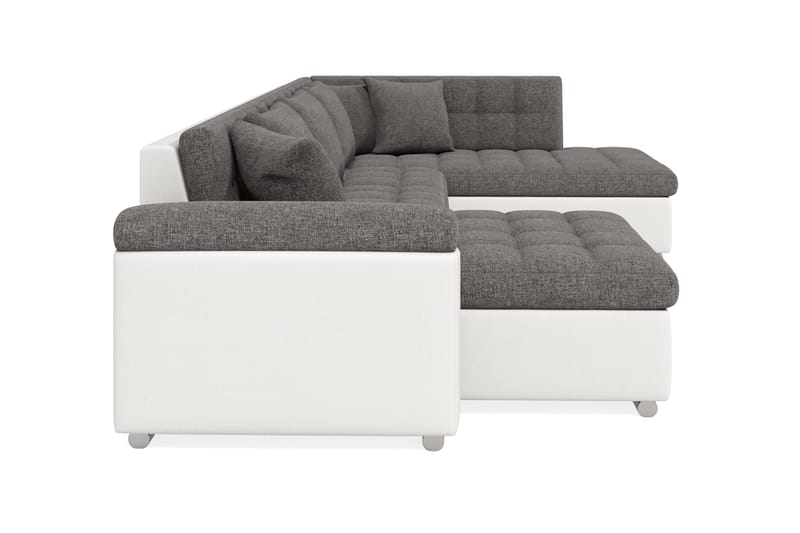 Dynir Hjørnesovesofa Divan med Oppbevaring Venstre - Lysegrå/Hvit - Møbler - Sofaer - Sovesofaer