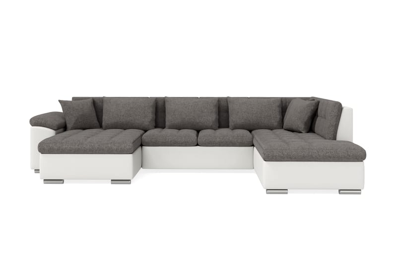 Dynir Hjørnesovesofa Divan med Oppbevaring Venstre - Lysegrå/Hvit - Møbler - Sofaer - Sovesofaer