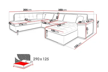 Dynir Hjørnesovesofa Divan Venstre - Møbler - Sofaer - Sovesofaer