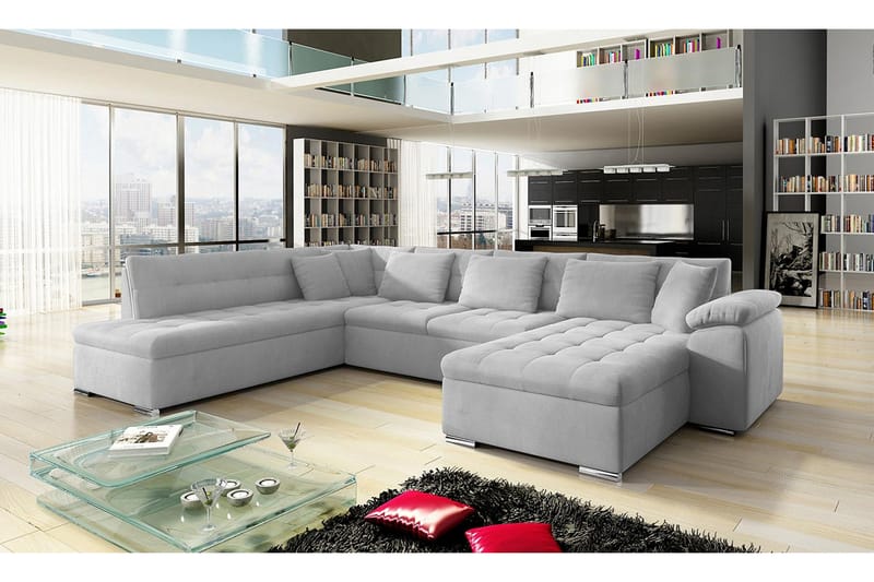 Dynir Sovesofa m. Divan og Sjeselong 4-seters - Hvit - Møbler - Sofaer - Sovesofaer