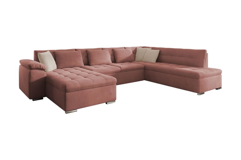 Dynir Sovesofa m. Divan og Sjeselong 4-seters - Rosa - Møbler - Sofaer - Sovesofaer