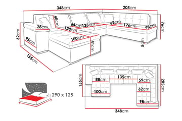 Dynir Sovesofa Med Divan Og Sjeselong 4-Seter - Grønn - Møbler - Sofaer - Sovesofaer