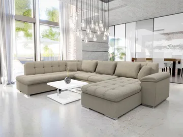 Dynir Sovesofa med sjeselong og sjeselong 5-seter - Beige - Møbler - Sofaer - Sovesofaer