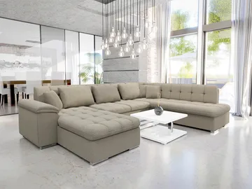 Dynir Sovesofa med sjeselong og sjeselong 5-seter - Beige - Møbler - Sofaer - Sovesofaer