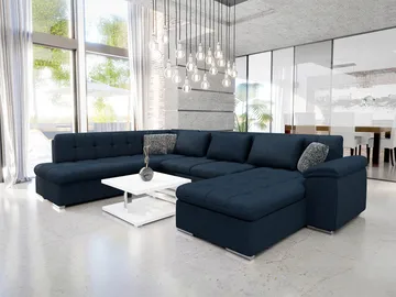 Dynir Sovesofa med sjeselong og sjeselong 5-seter - Blå - Møbler - Sofaer - Sovesofaer