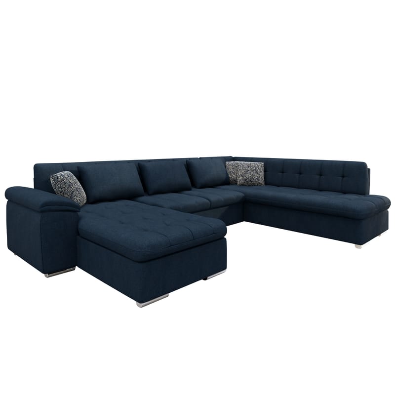 Dynir Sovesofa med sjeselong og sjeselong 5-seter - Blå - Møbler - Sofaer - Sovesofaer