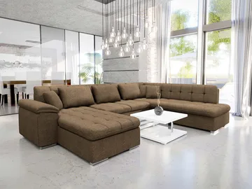 Dynir Sovesofa med sjeselong og sjeselong 5-seter - Brun - Møbler - Sofaer - Sovesofaer