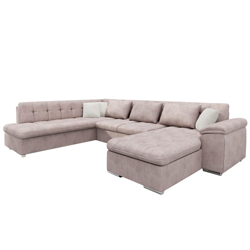 Dynir Sovesofa med sjeselong og sjeselong 5-seter - Rosa - Møbler - Sofaer - Sovesofaer