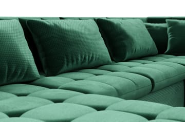 Dynir Venstre Kapitonert Sovesofa med Oppbevaring i Fløyel - Grønn - Møbler - Sofaer - Sovesofaer
