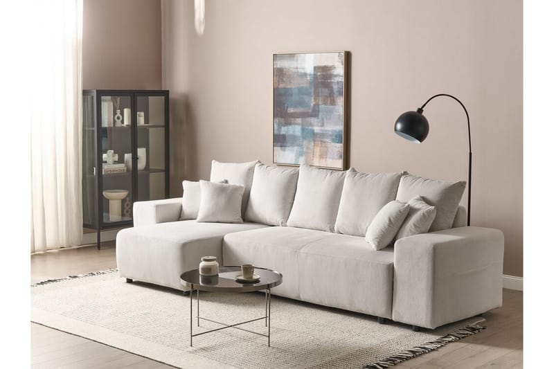 Dysis Hjørnesovesofa 3-seter - Beige/Svart - Møbler - Sofaer - Sovesofaer