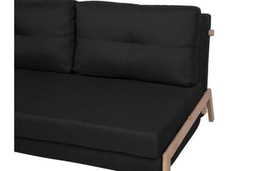 Edland 2-seter Rektangulær Sovesofa Utfellbar 152 cm i Stoff med Trebein - Svart - Møbler - Sofaer - Sovesofaer