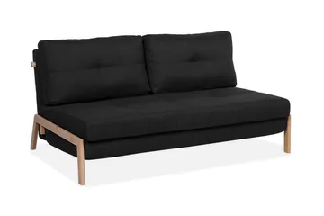 Edland 2-seter Rektangulær Sovesofa Utfellbar 152 cm i Stoff med Trebein - Svart - Møbler - Sofaer - Sovesofaer