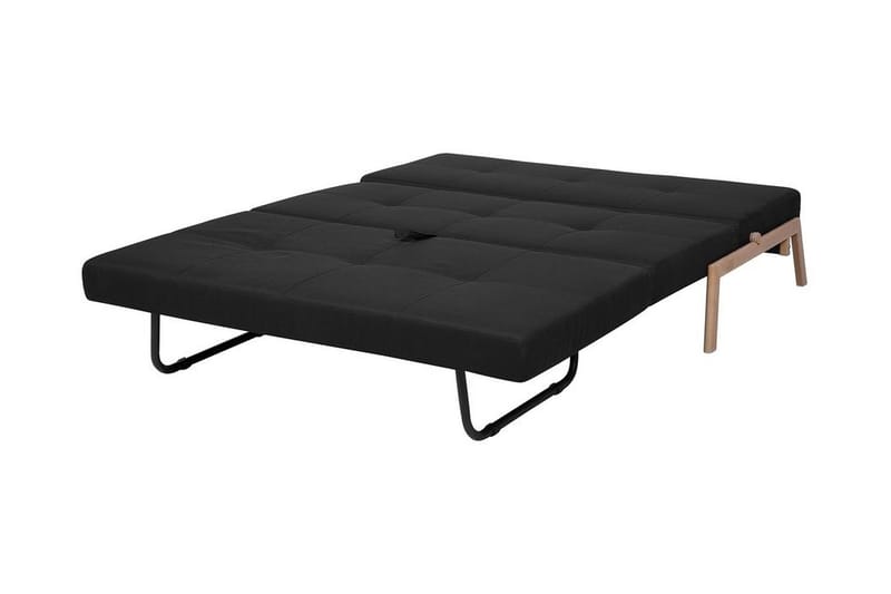 Edland 2-seter Rektangulær Sovesofa Utfellbar 152 cm i Stoff med Trebein - Svart - Møbler - Sofaer - Sovesofaer