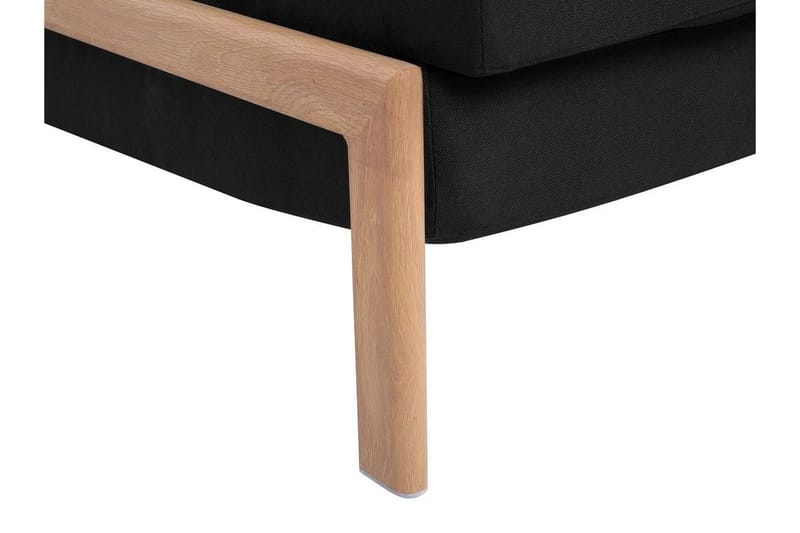 Edland 2-seter Rektangulær Sovesofa Utfellbar 152 cm i Stoff med Trebein - Svart - Møbler - Sofaer - Sovesofaer
