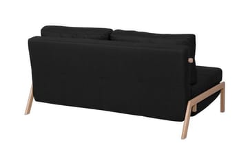 Edland 2-seter Rektangulær Sovesofa Utfellbar 152 cm i Stoff med Trebein - Svart - Møbler - Sofaer - Sovesofaer