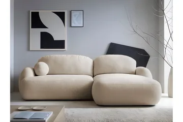 Efrem Sovesofa med Sjeselong 3-seter i Bouclé - Beige - Møbler - Sofaer - Sovesofaer