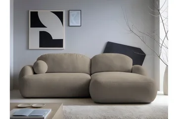 Efrem Sovesofa med Sjeselong 3-seter i Bouclé - Brun - Møbler - Sofaer - Sovesofaer