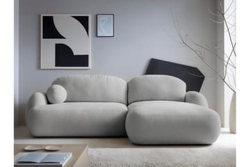 Efrem Sovesofa med Sjeselong 3-seter i Bouclé - Lysegrå - Møbler - Sofaer - Sovesofaer