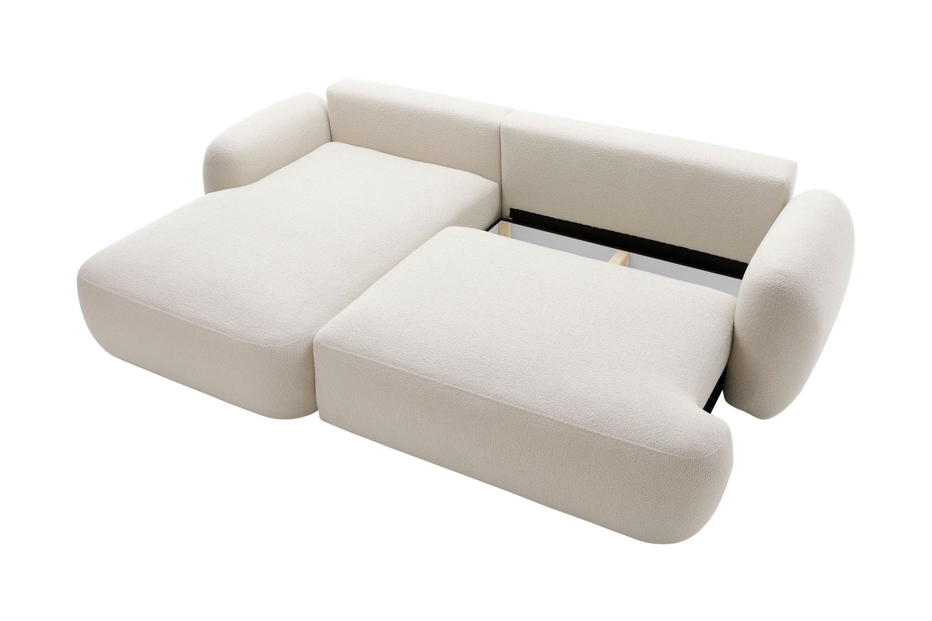 Efrem Sovesofa med Sjeselong 3-seter i Bouclé - Mørkegrå - Møbler - Sofaer - Sovesofaer
